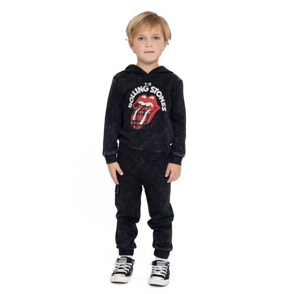 Rolling Stones Unisex Toddler Hoodie & Joggers Set  Size 5T  NWT  Black Graphic - Picture 2 of 8